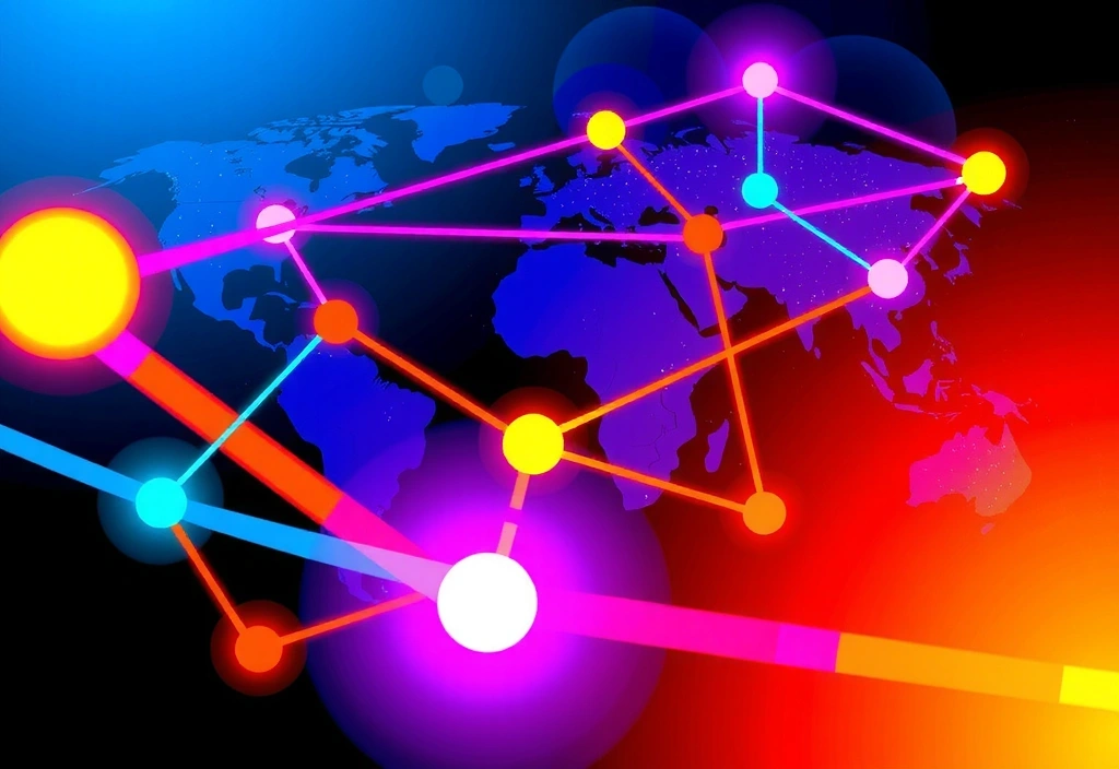 Abstract illustration of a global network connecting businesses