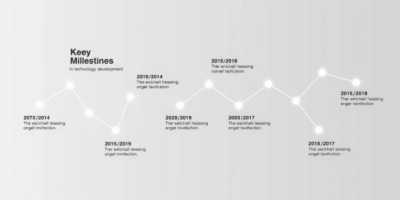 Timeline illustration showing milestones in technology development